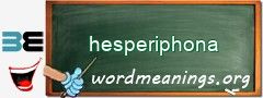 WordMeaning blackboard for hesperiphona